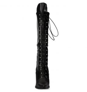 Black Itali Leather New Rock Malicia High Boots