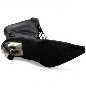 Bottes Hautes New Rock Malicia en Cuir Itali Noir