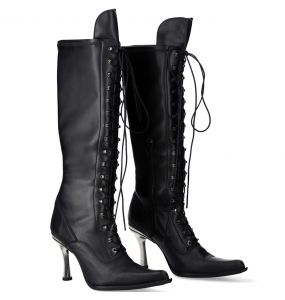 Bottes Hautes New Rock Malicia en Cuir Itali Noir