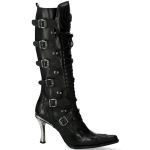 Bottes Hautes New Rock Malicia en Cuir Itali et Nomada Noir