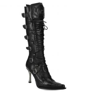 Black Itali and Nomada Leather New Rock Malicia High Boots