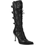 Bottes Hautes New Rock Malicia en Cuir Itali et Nomada Noir