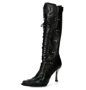 Black Itali and Nomada Leather New Rock Malicia High Boots