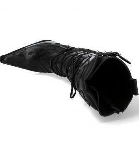 Bottes Hautes New Rock Malicia en Cuir Itali et Nomada Noir