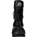 New Rock Tank Boots in Black Split Leather