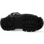 New Rock Tank Boots in Black Split Leather