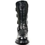 Black Itali Leather New Rock Motorcycles Boots