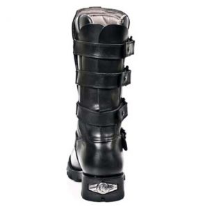 Black Itali Leather New Rock Motorcycles Boots
