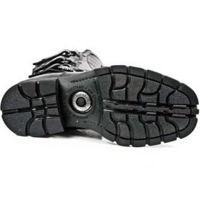 Black Itali Leather New Rock Motorcycles Boots
