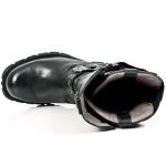 Black Itali Leather New Rock Motorcycles Boots