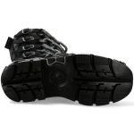Black Itali Leather New Rock Metallic High Boots with Chains