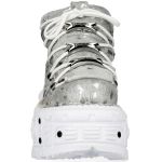 Silver Fur and White New Rock Tank Shoes