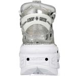 Silver Fur and White New Rock Tank Shoes