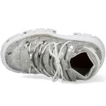 Silver Fur and White New Rock Tank Shoes