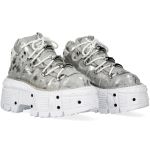 Silver Fur and White New Rock Tank Shoes