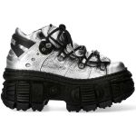 Silver and Black New Rock Tank Platform Shoes