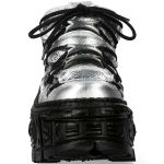 Silver and Black New Rock Tank Platform Shoes