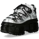 Chaussures Plateformes New Rock Tank Argent et Noires