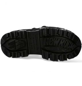 Chaussures Plateformes New Rock Tank Argent et Noires