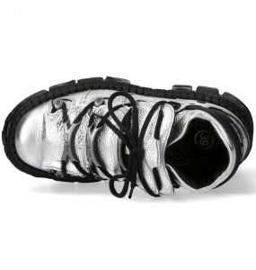 Chaussures Plateformes New Rock Tank Argent et Noires