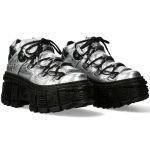 Chaussures Plateformes New Rock Tank Argent et Noires