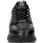 Black Leather New Rock Chrono Shoes with Studs