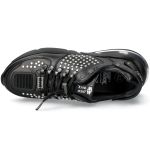 Chaussures New Rock Chrono en Cuir Noir à Clous