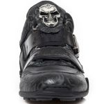 Black Floral Leather New Rock ABS Shoes