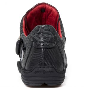 Black Floral Leather New Rock ABS Shoes