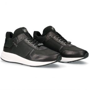 Black Leather and Lycra New Rock Chrono Shoes