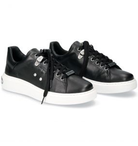  Black Luxor Leather New Rock Pisa Shoes