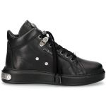 Black Luxor Leather New Rock Pisa High-Top Shoes