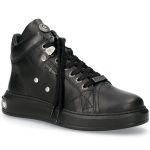 Black Luxor Leather New Rock Pisa High-Top Shoes