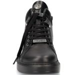 Black Luxor Leather New Rock Pisa High-Top Shoes