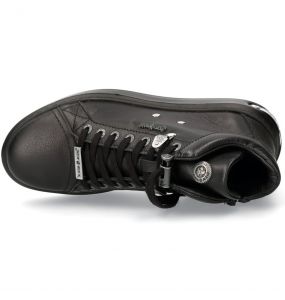 Chaussures Montantes New Rock Pisa en Cuir Luxor Noir