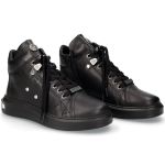 Black Luxor Leather New Rock Pisa High-Top Shoes