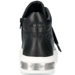 Black Leather New Rock Pisa High-Top Shoes with White Soles