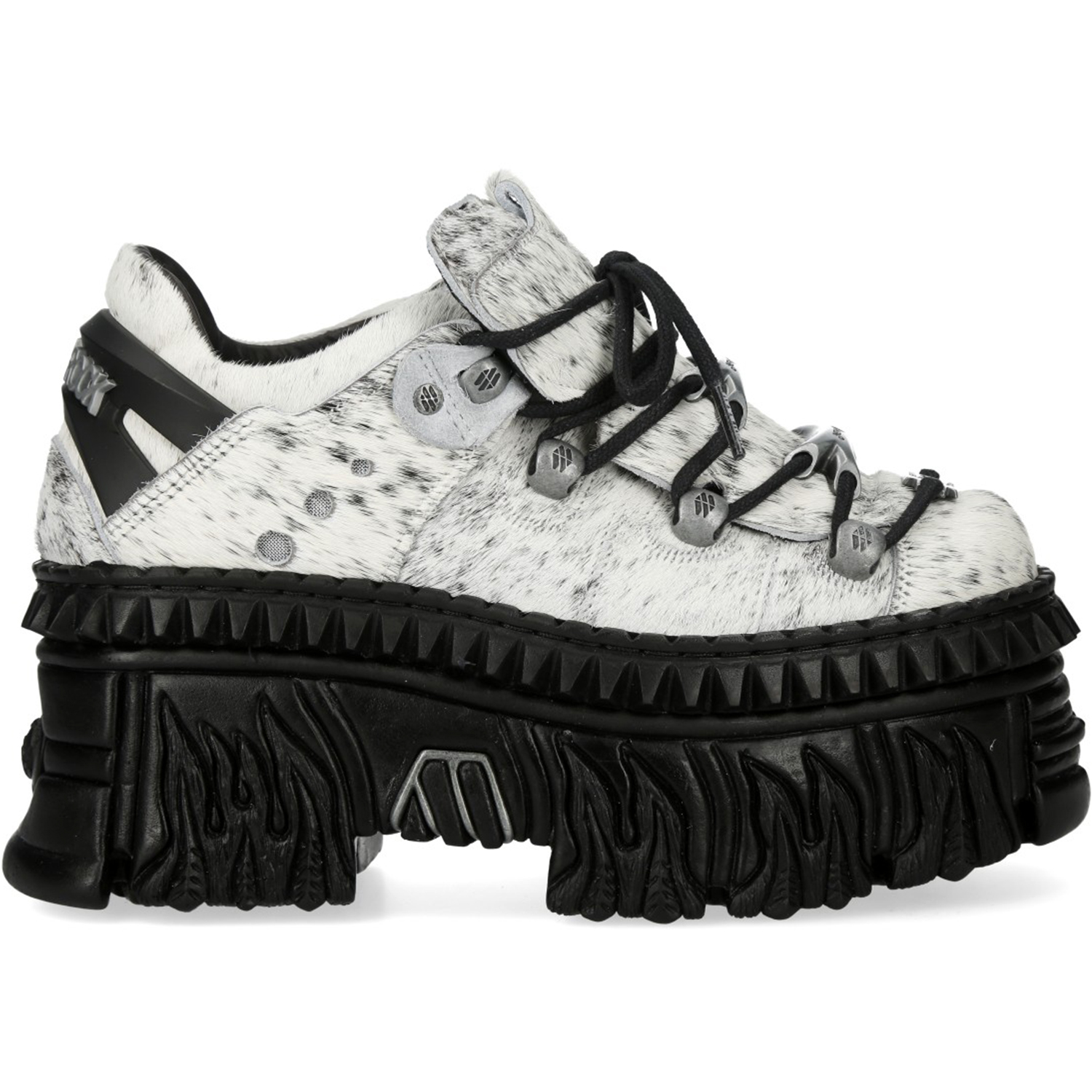 Silver Fur New Rock Fire Platform Shoes • The Dark Store™