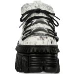  Silver Fur New Rock Fire Platform Shoes