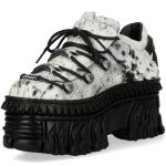 Silver Fur New Rock Fire Platform Shoes