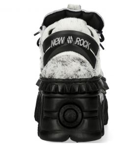  Silver Fur New Rock Fire Platform Shoes