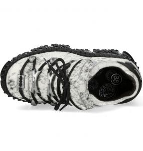 Silver Fur New Rock Fire Platform Shoes