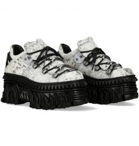  Silver Fur New Rock Fire Platform Shoes