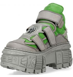 Chaussures Plateformes New Rock Tank Alaska Perle et Vertes