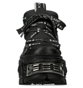 Chaussures New Rock Tank Power en Cuir Vegan Noir