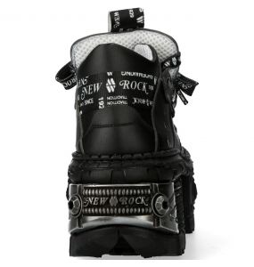 Chaussures New Rock Tank Power en Cuir Vegan Noir