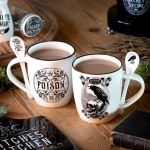 Porcelain 'Poe's Raven' Mug and Spoon Set