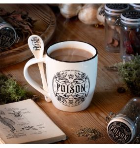 Ensemble Mug et Cuillère 'Poison' en Porcelaine