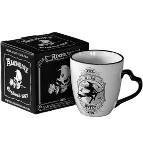 Porcelain 'Witch' Mug with Heart Handle Shaped