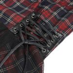 Red and Black Tartan 'Bardot' Asymmetrical Dress